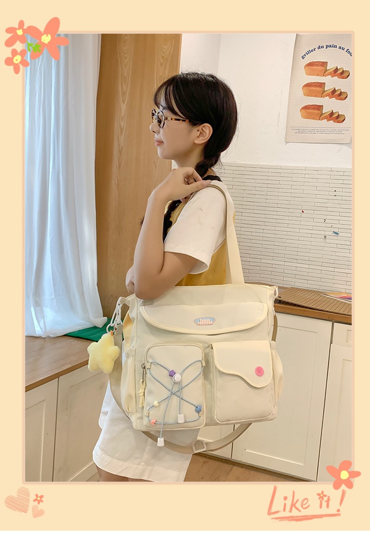 斜挎包女孩可愛風(fēng)小清新校園上課手提補習(xí)袋初高中學(xué)生上課通勤包